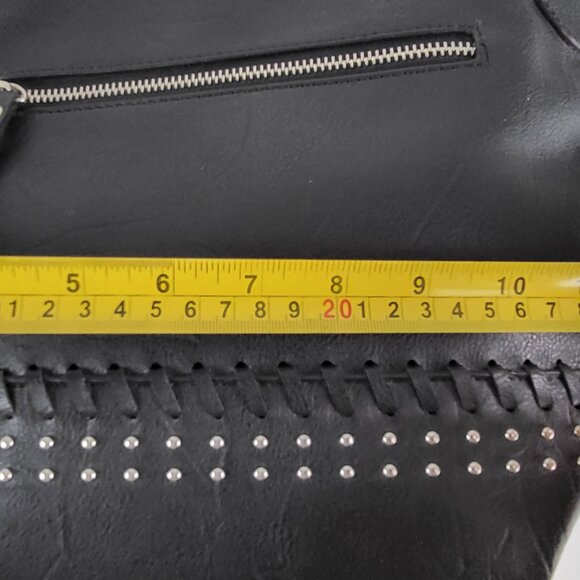 Mia & Luca Black Faux Leather Shoulder/Crossbody Bag  I Zip Pockets - Picture 5 of 6